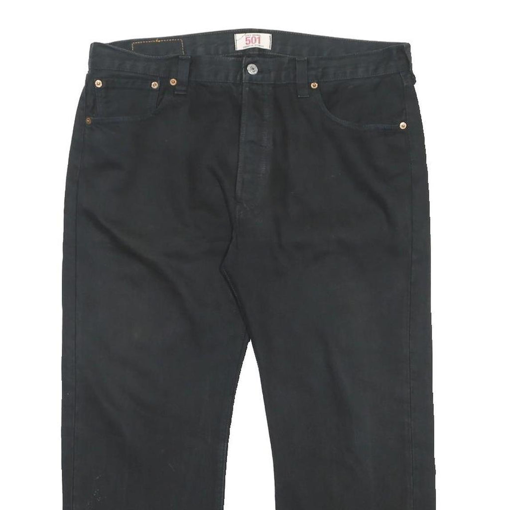 LEVI'S 501 Mens Black Regular Straight Denim W36 L27 Button Cotton Jeans Classic