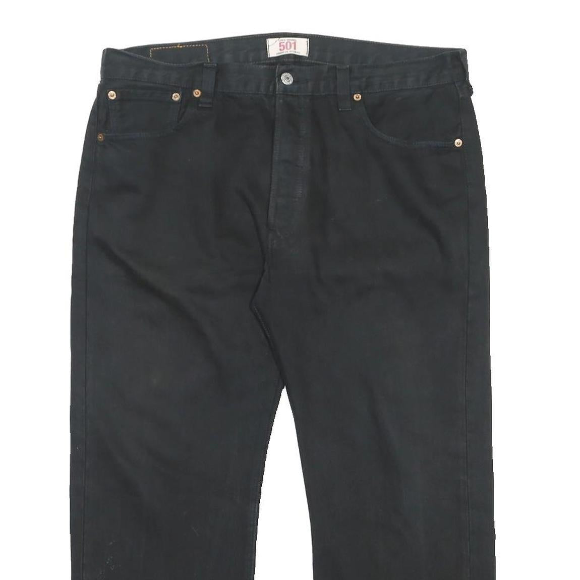 LEVI'S 501 Mens Black Regular Straight Denim W36 L27 Button Cotton Jeans Classic