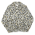 DA-RUE OF CALIFORNIA Womens Black & White Floral Blouse Long Sleeve Collared L