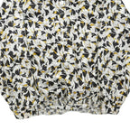 DA-RUE OF CALIFORNIA Womens Black & White Floral Blouse Long Sleeve Collared L