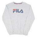 FILA Mens Grey Crew Neck M Sweatshirt Logo Print Cotton Blend Pullover Casual