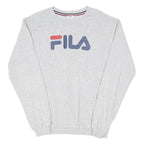 FILA Mens Grey Crew Neck M Sweatshirt Logo Print Cotton Blend Pullover Casual