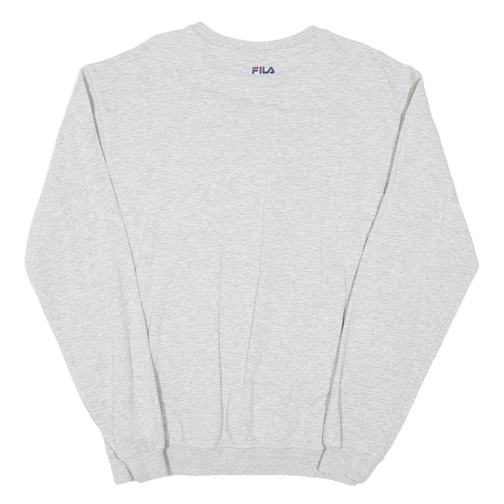 FILA Mens Grey Crew Neck M Sweatshirt Logo Print Cotton Blend Pullover Casual