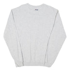 FILA Mens Grey Crew Neck M Sweatshirt Logo Print Cotton Blend Pullover Casual