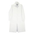 DKNY Womens White Wool Blend Classic Jacket S Button Closure Plain Elegant