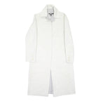 DKNY Womens White Wool Blend Classic Jacket S Button Closure Plain Elegant