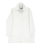 DKNY Womens White Wool Blend Classic Jacket S Button Closure Plain Elegant