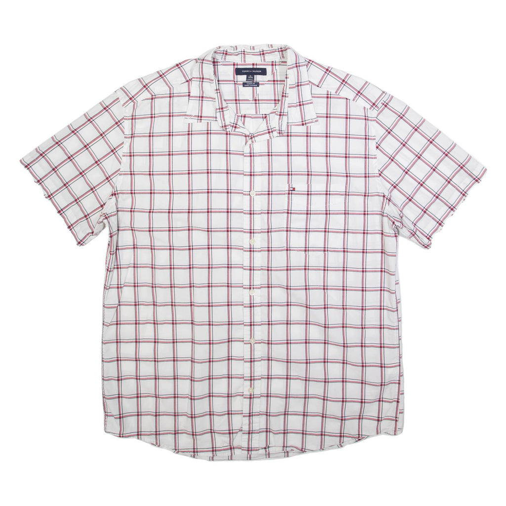 TOMMY HILFIGER Mens Shirt White Check XL