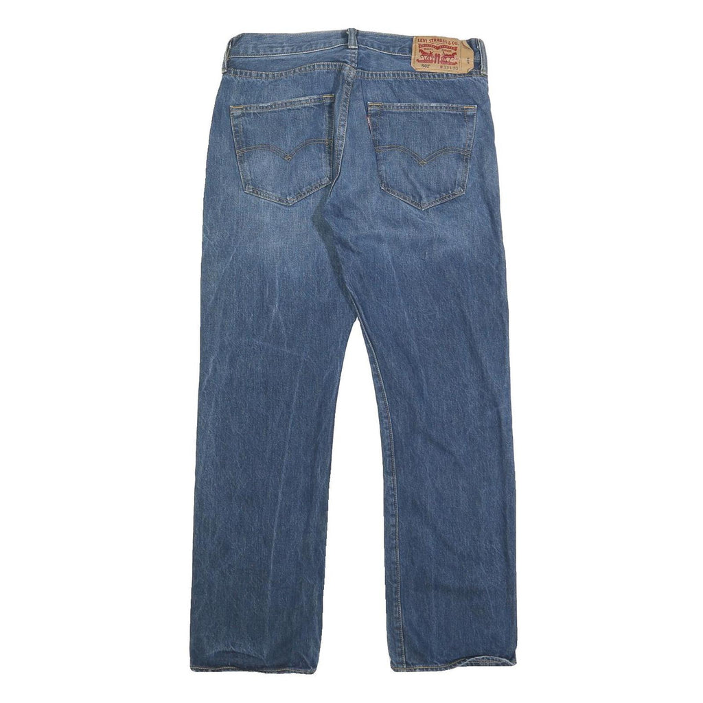 LEVI'S 501 Mens Blue Regular Straight Denim Medium W33 L30 Button Closure Jeans