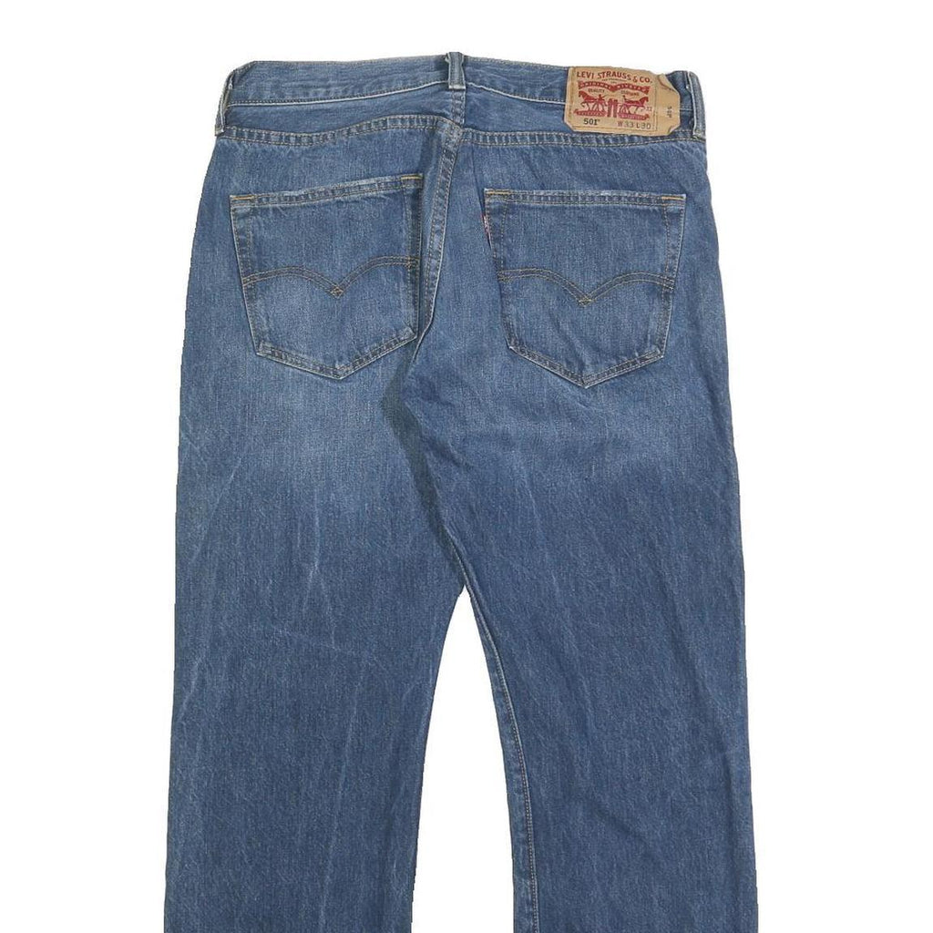 LEVI'S 501 Mens Blue Regular Straight Denim Medium W33 L30 Button Closure Jeans