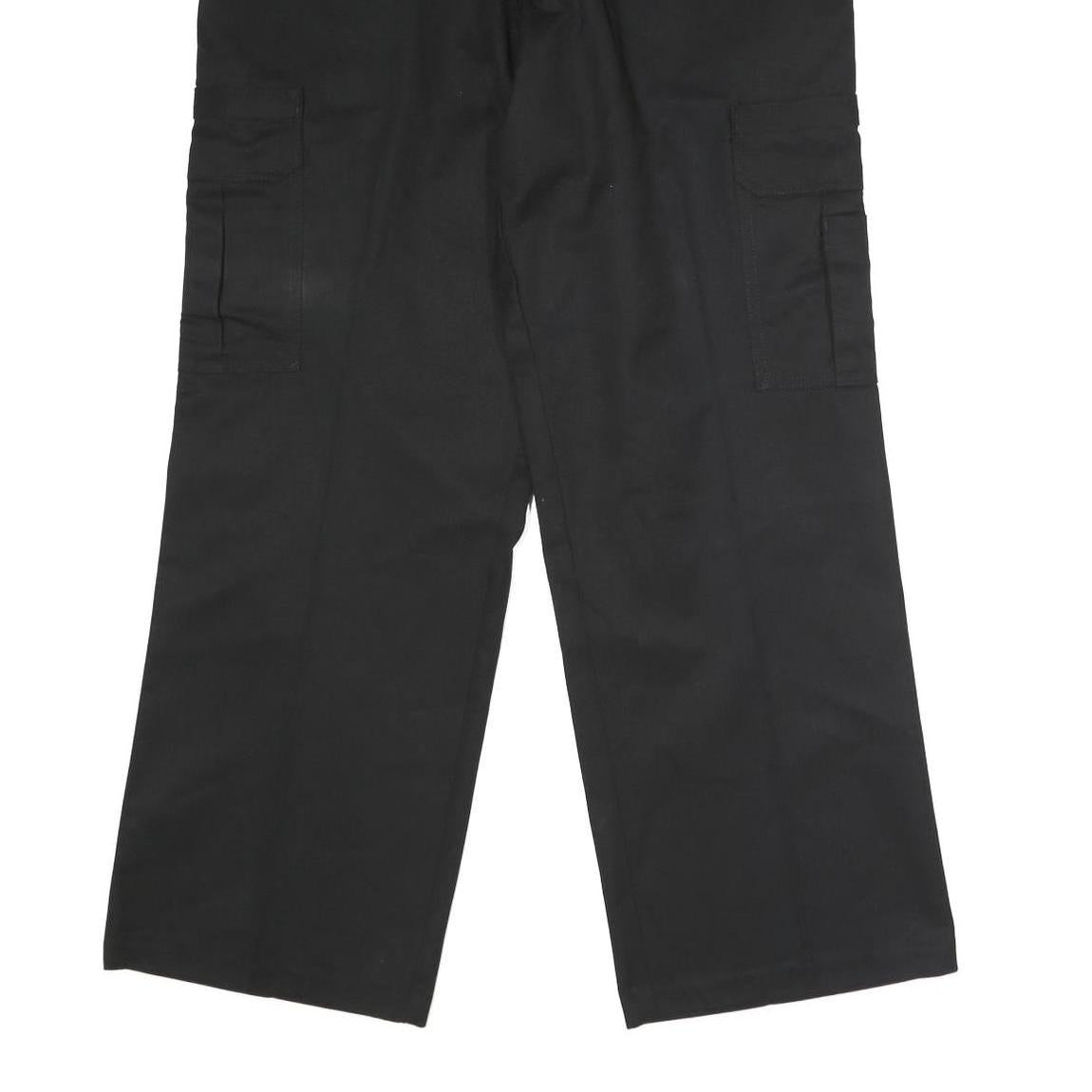 DICKIES Mens Polyester Blend Black Regular Straight Cargo Trousers W36 L30