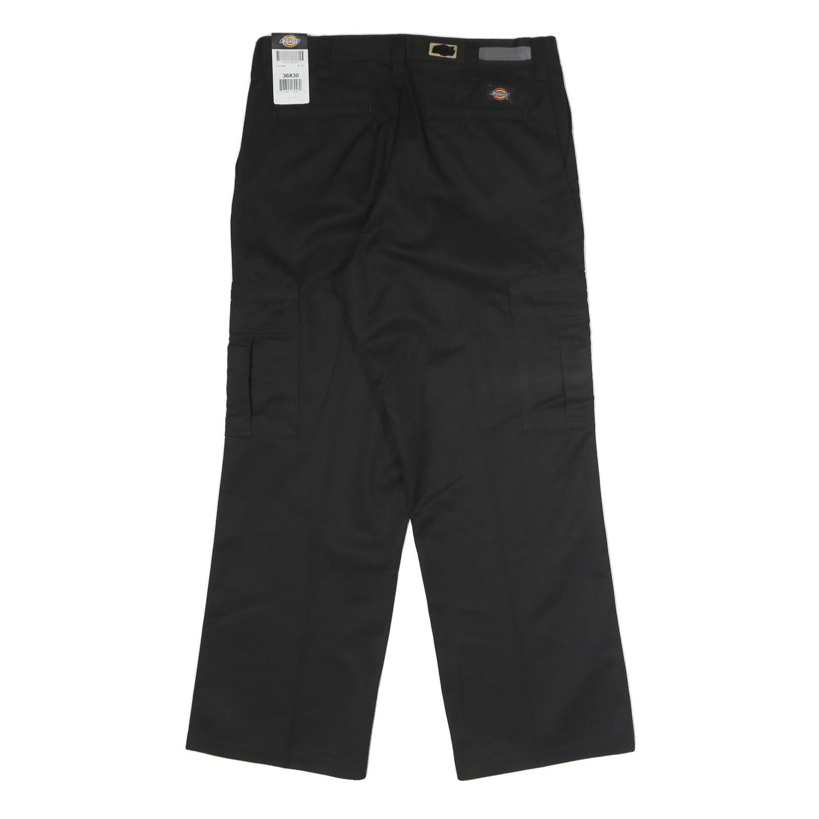 DICKIES Mens Polyester Blend Black Regular Straight Cargo Trousers W36 L30