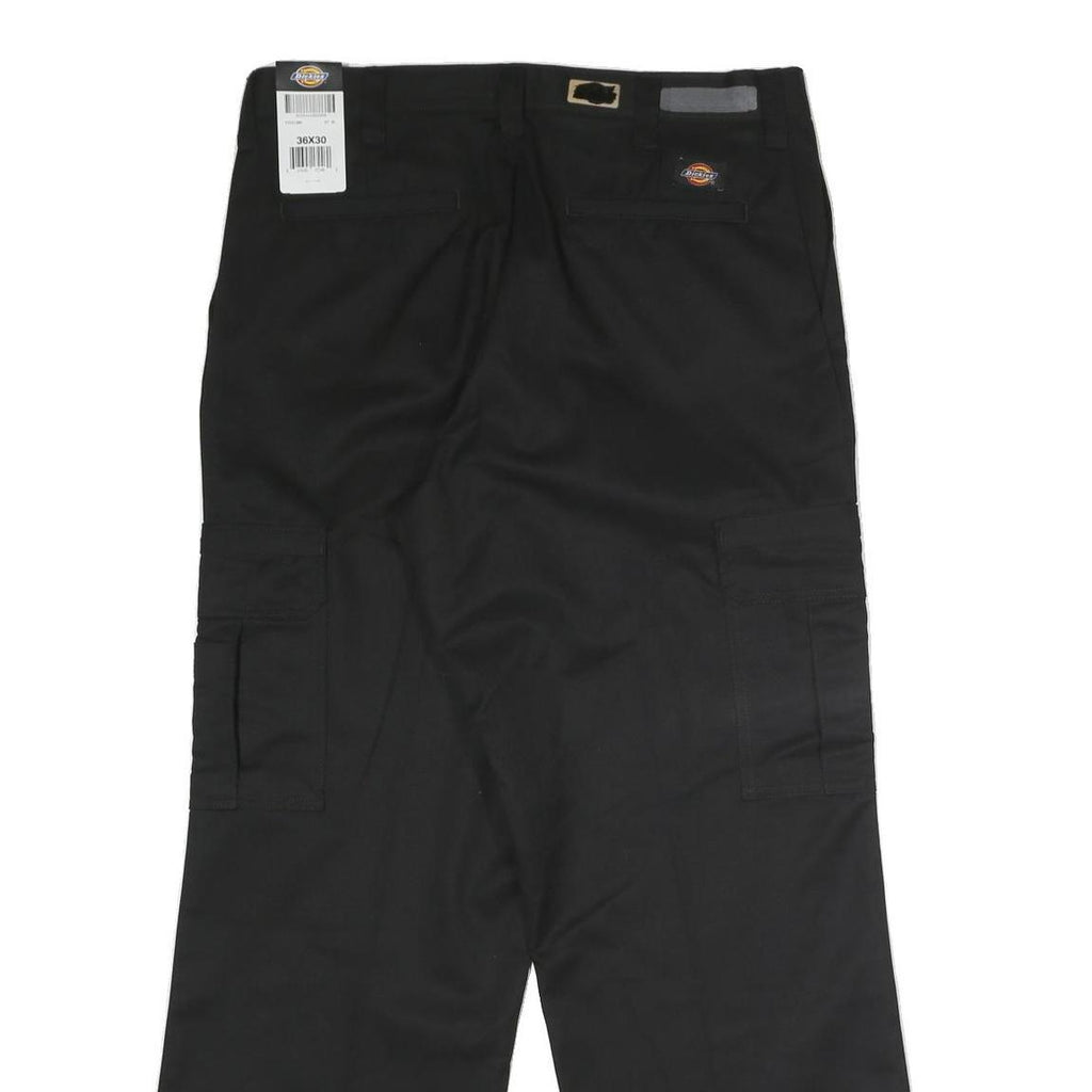 DICKIES Mens Polyester Blend Black Regular Straight Cargo Trousers W36 L30