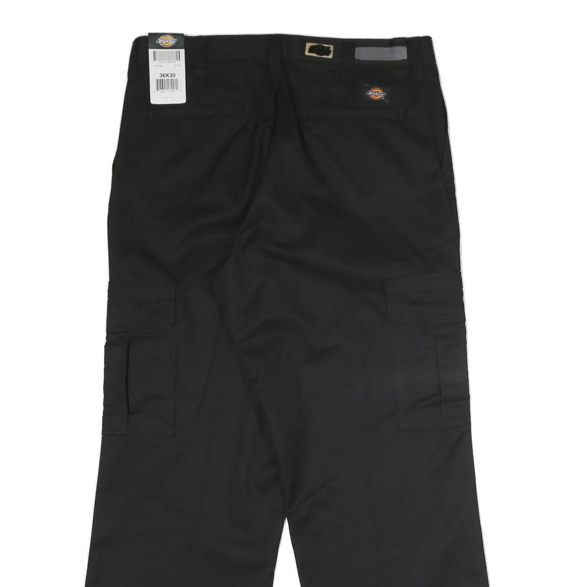 DICKIES Mens Polyester Blend Black Regular Straight Cargo Trousers W36 L30