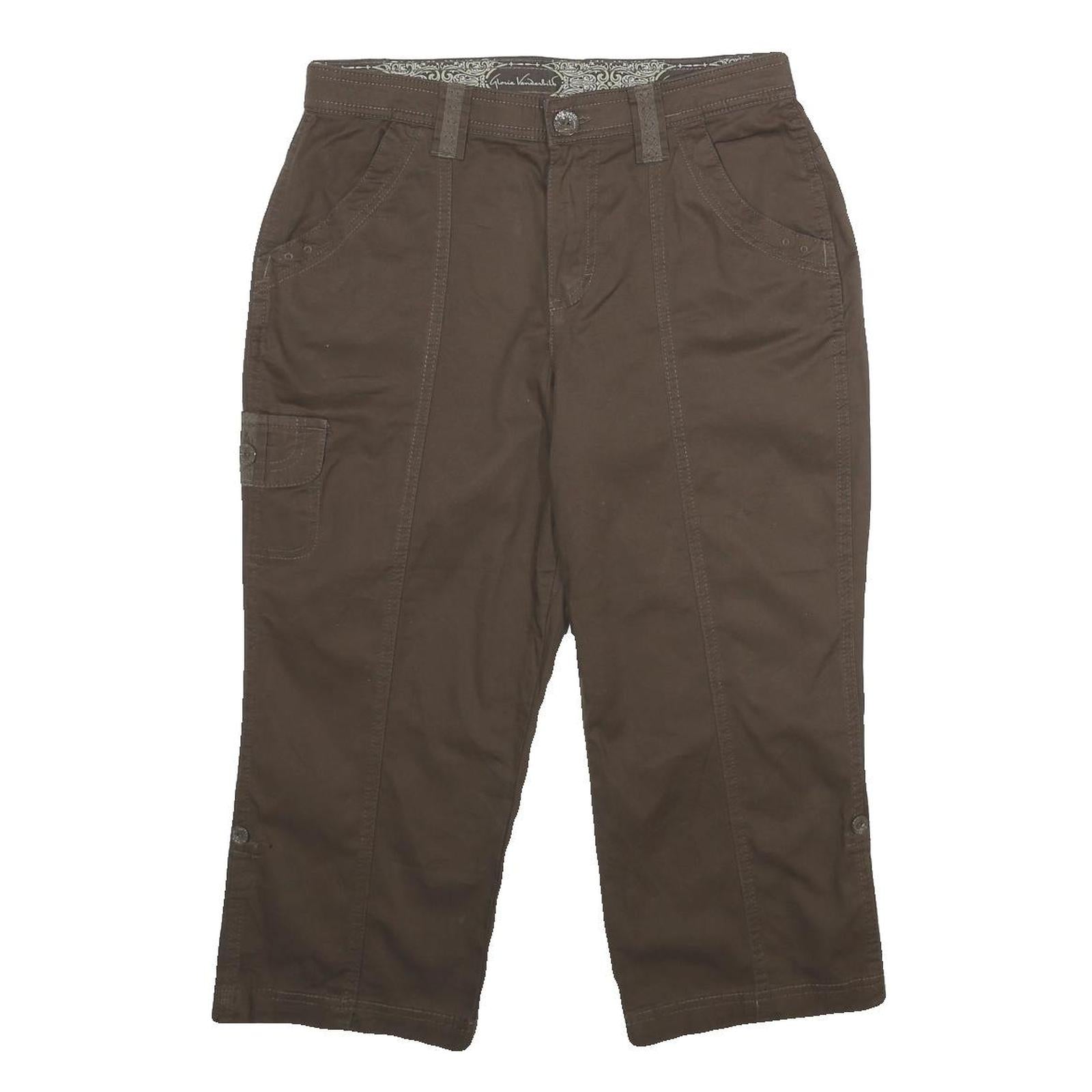 GLORIA VANDERBILT Womens Shorts Brown Cargo UK 10 W30 Cotton Blend Casual