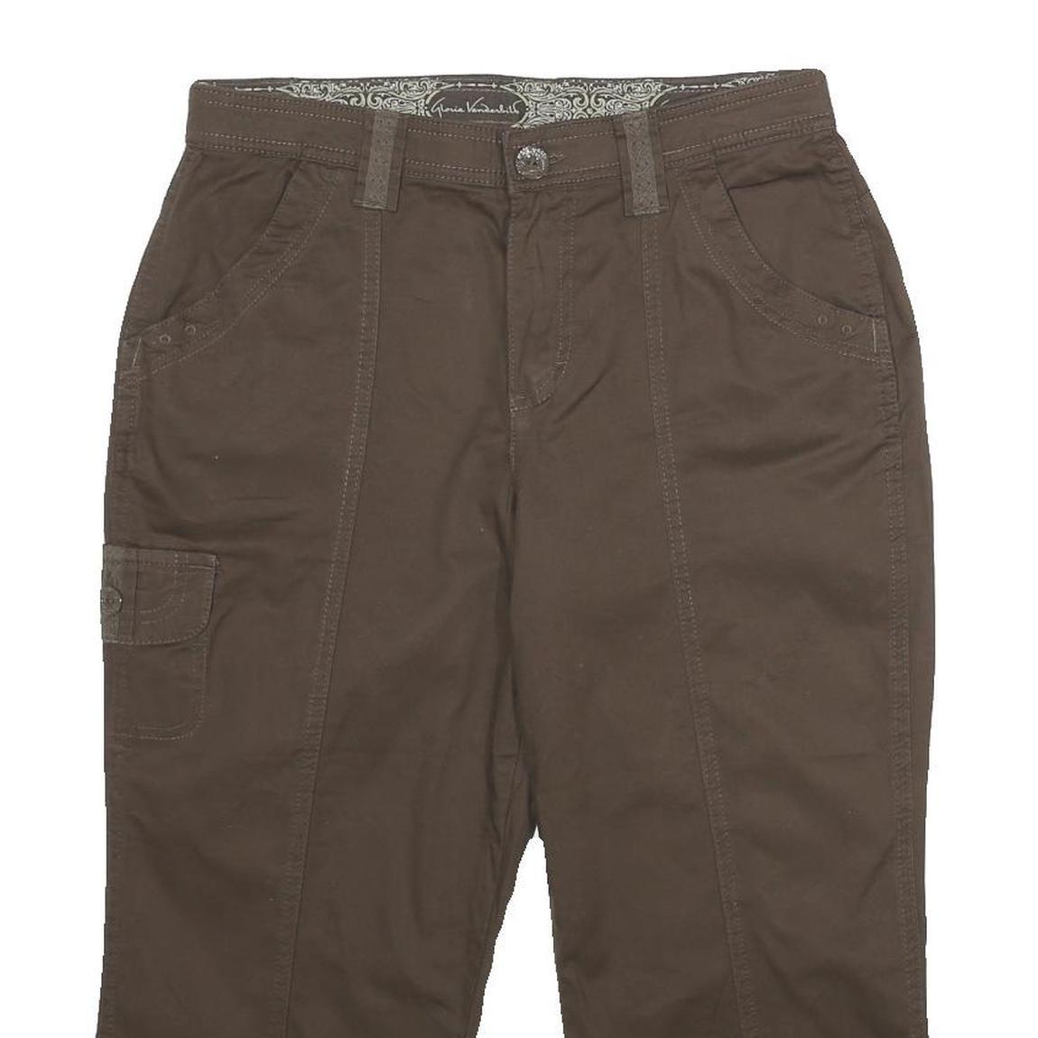 GLORIA VANDERBILT Womens Shorts Brown Cargo UK 10 W30 Cotton Blend Casual