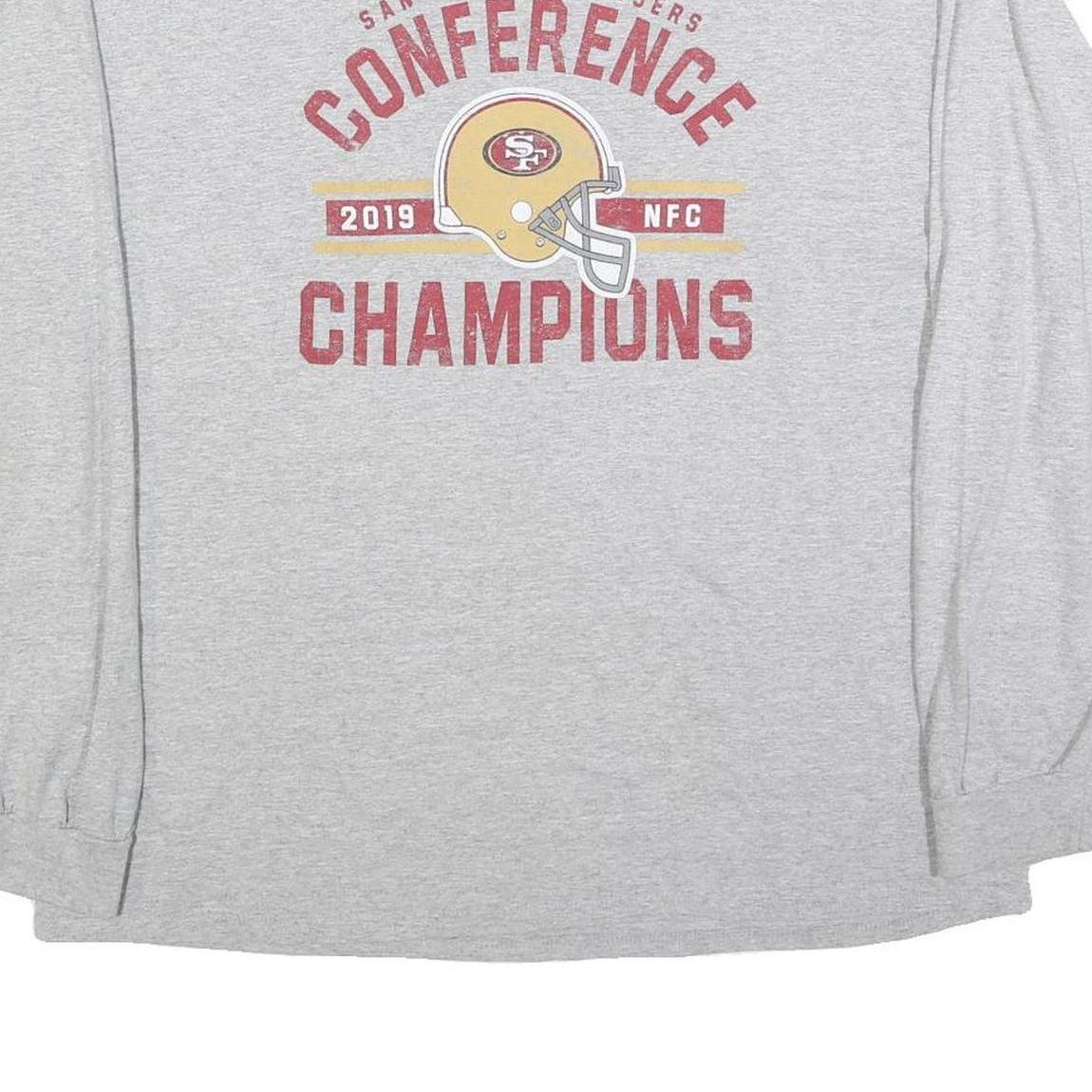 NFL Mens Grey San Francisco 49ers Conference Champions Long Sleeve Crew Neck