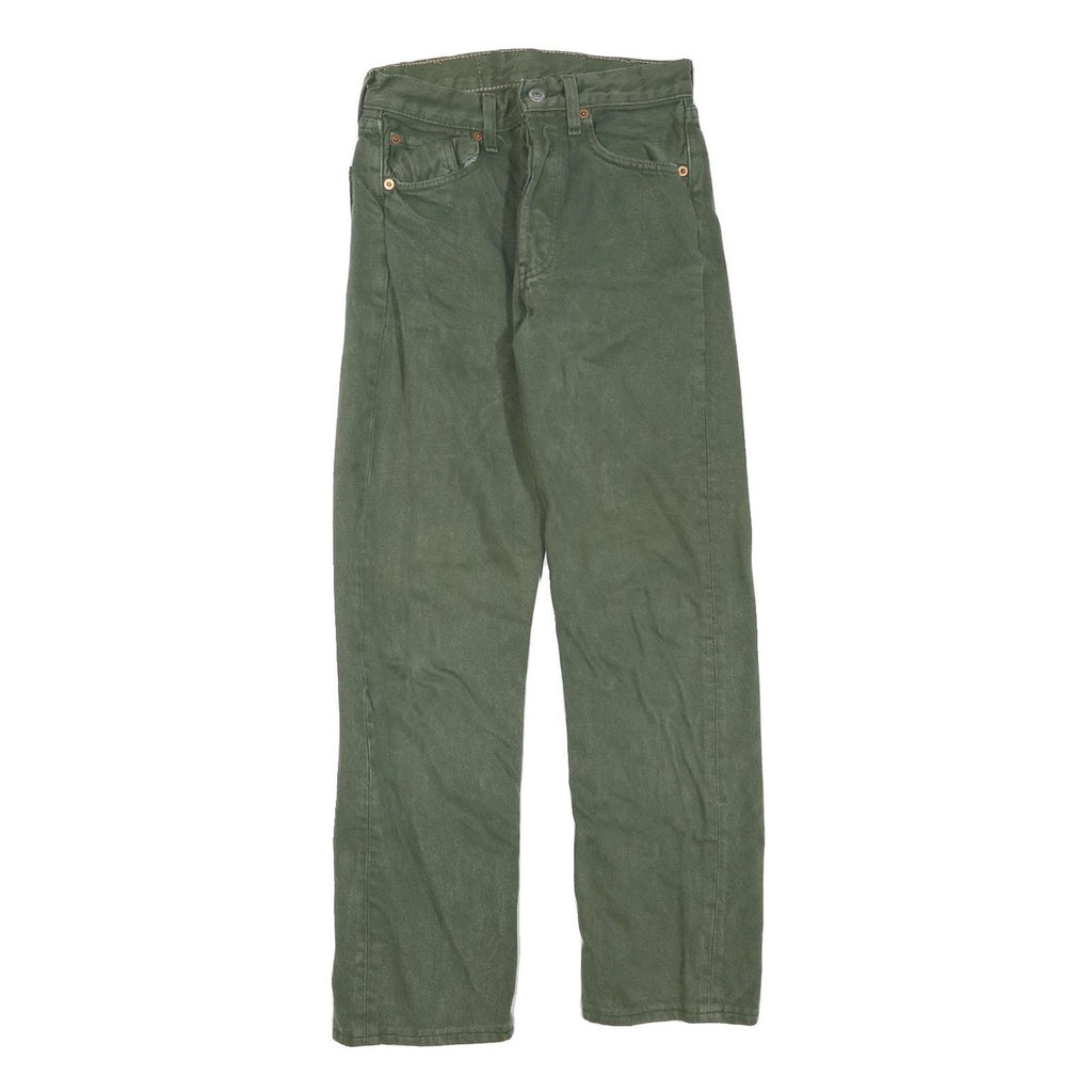 LEVI'S 501 Mens Jeans Green Regular Straight Denim W27 L27 Classic Button Fly