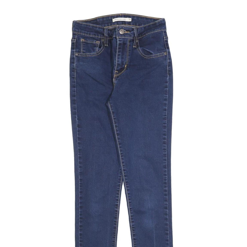 LEVI'S 721 Womens Jeans Blue Slim Skinny Denim Medium W26 L32 Stretch Zip