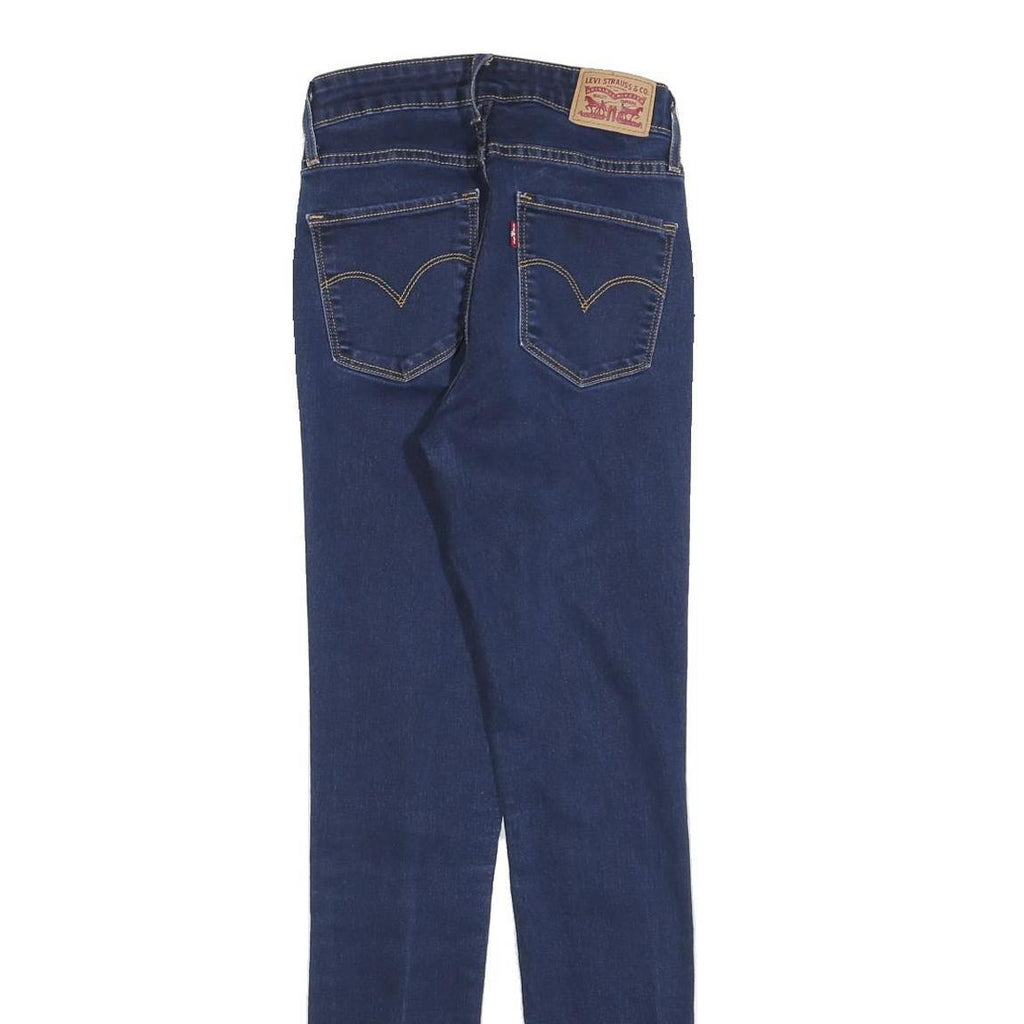 LEVI'S 721 Womens Jeans Blue Slim Skinny Denim Medium W26 L32 Stretch Zip