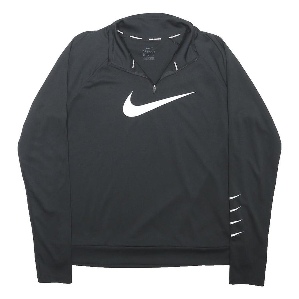 NIKE RUNNING Mens Black Patterned Pullover Crew Neck Basic Knit M Sports Jumper