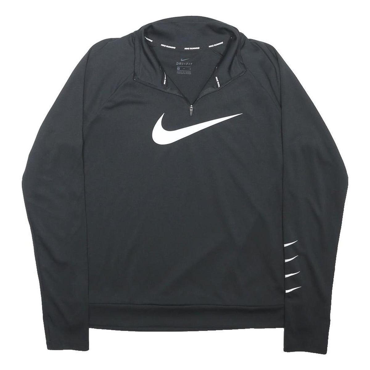 NIKE RUNNING Mens Black Patterned Pullover Crew Neck Basic Knit M Sports Jumper