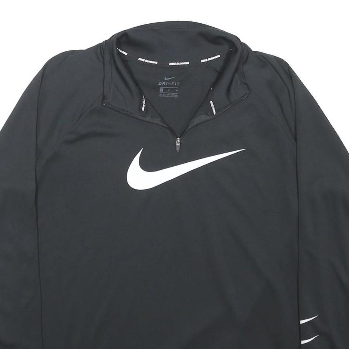 NIKE RUNNING Mens Black Patterned Pullover Crew Neck Basic Knit M Sports Jumper
