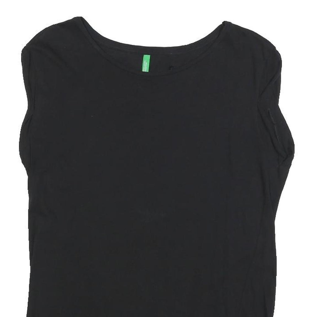 UNITED COLORS OF BENETTON Womens Black T-Shirt S Short Sleeve Round Neck Basic