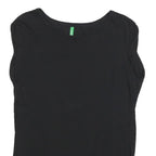 UNITED COLORS OF BENETTON Womens Black T-Shirt S Short Sleeve Round Neck Basic