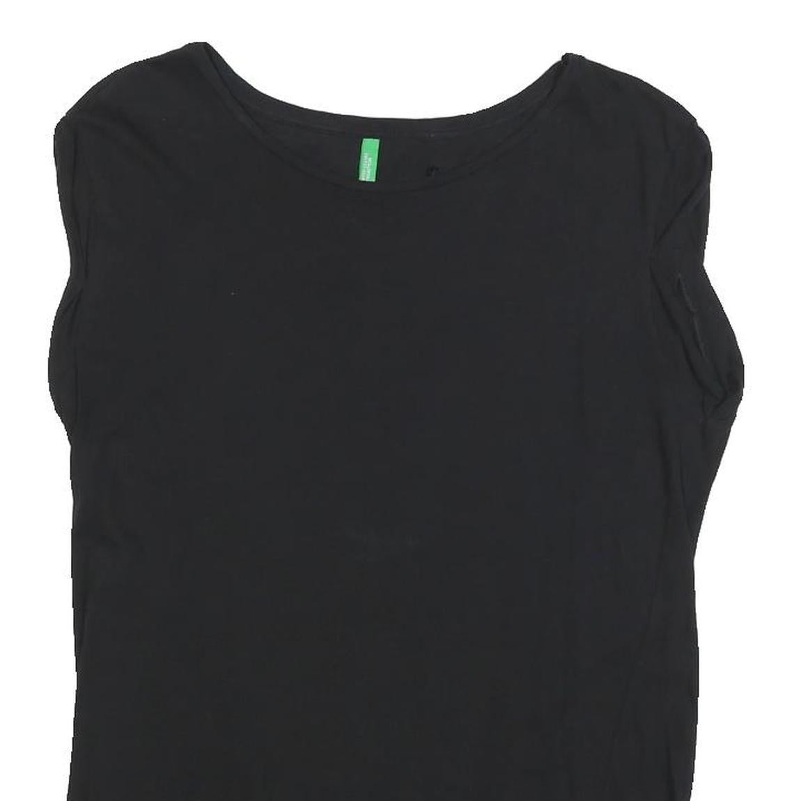 UNITED COLORS OF BENETTON Womens Black T-Shirt S Short Sleeve Round Neck Basic