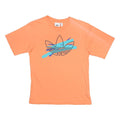 ADIDAS Mens Orange Graphic T-Shirt S Short Sleeve Crew Neck Cotton Casual