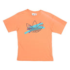 ADIDAS Mens Orange Graphic T-Shirt S Short Sleeve Crew Neck Cotton Casual