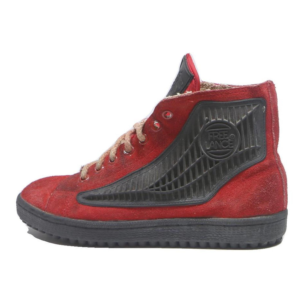 FREE LANCE Womens Red & Black Lace-Up Leather High Top Trainers UK 7 Casual
