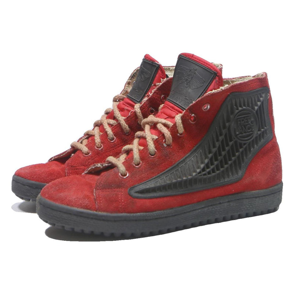 FREE LANCE Womens Red & Black Lace-Up Leather High Top Trainers UK 7 Casual