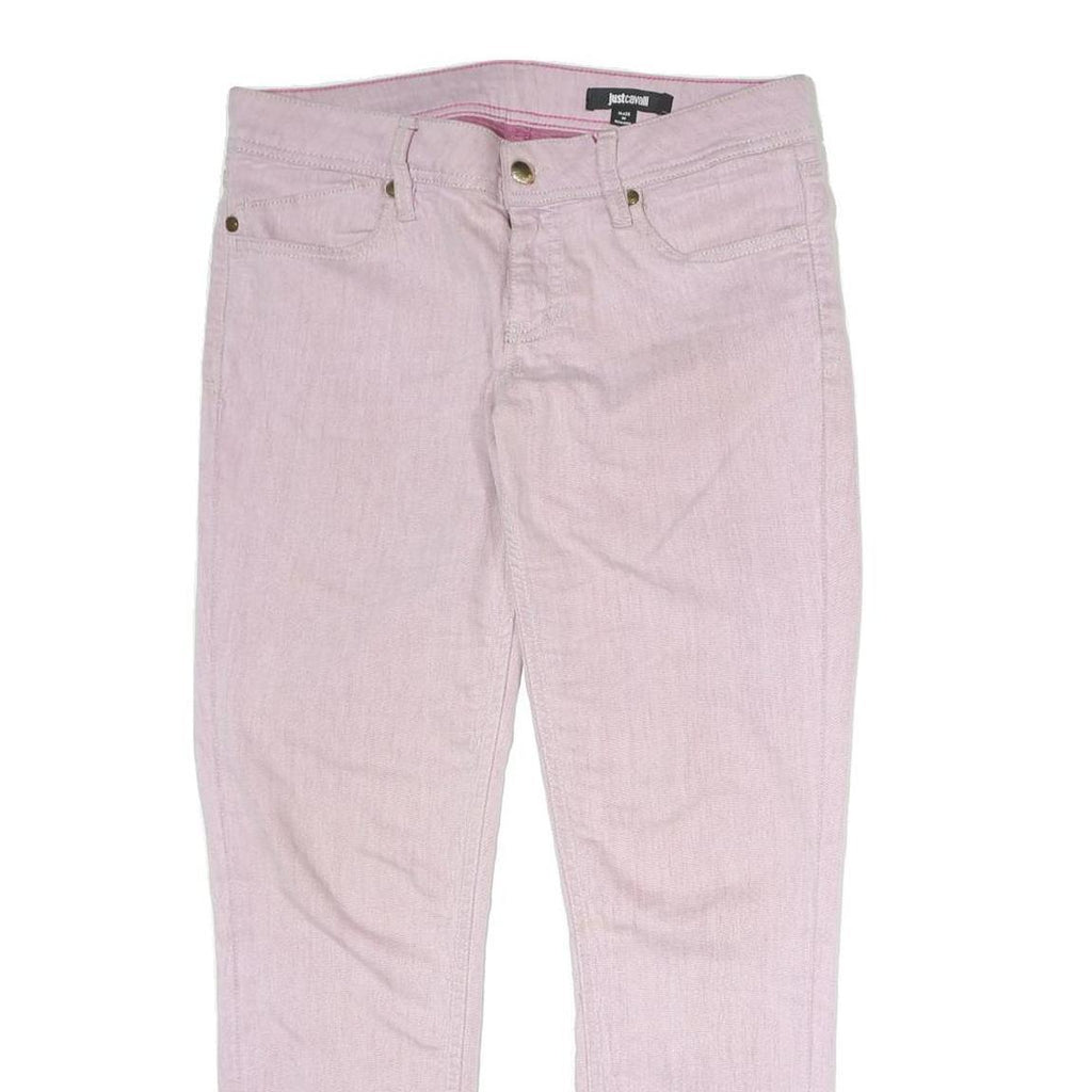 JUST CAVALLI Womens Jeans Pink Regular Slim Denim W30 L31 Stylish Zip Fastening