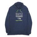 NIKE Womens Blue & Green Seattle Seahawks Crew Neck S Pullover Hoodie Zipped