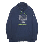 NIKE Womens Blue & Green Seattle Seahawks Crew Neck S Pullover Hoodie Zipped