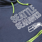 NIKE Womens Blue & Green Seattle Seahawks Crew Neck S Pullover Hoodie Zipped