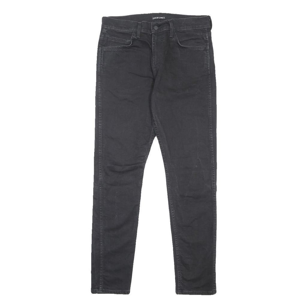 LEVI'S Mens Slim Black Skinny Denim Jeans Cotton Blend W32 L32 Zip Classic