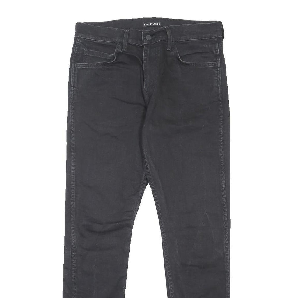 LEVI'S Mens Slim Black Skinny Denim Jeans Cotton Blend W32 L32 Zip Classic