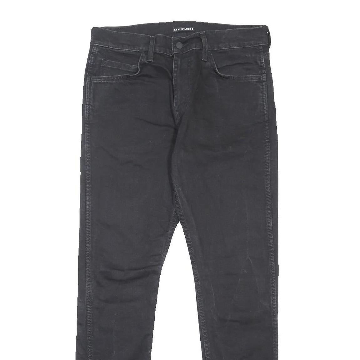 LEVI'S Mens Slim Black Skinny Denim Jeans Cotton Blend W32 L32 Zip Classic