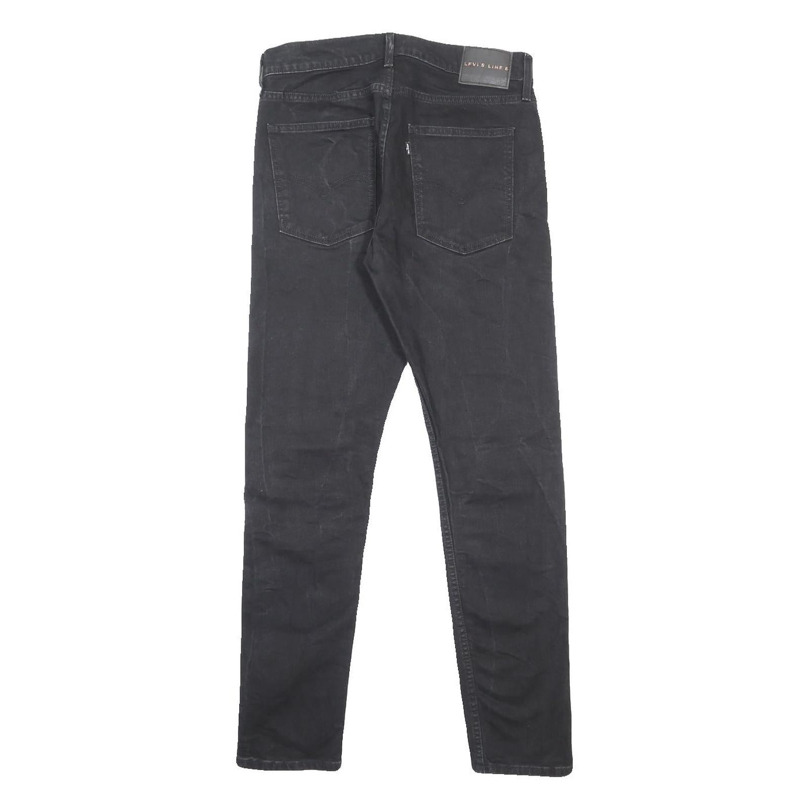 LEVI'S Mens Slim Black Skinny Denim Jeans Cotton Blend W32 L32 Zip Classic