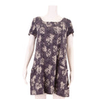 WHITE STUFF Womens T-Shirt Dress Blue Floral Short Sleeve Short UK 14
