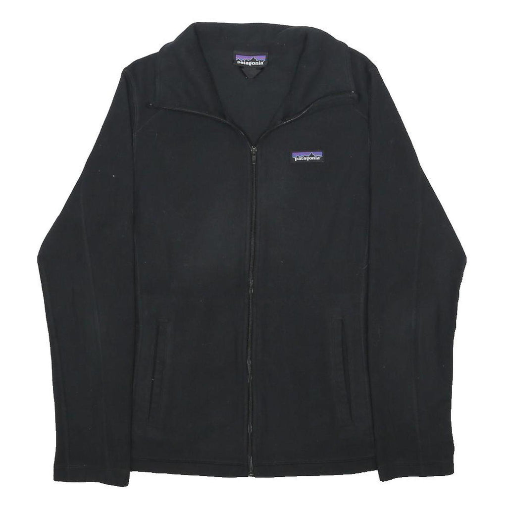 PATAGONIA Womens Black Jacket M Polyester Zip Plain Casual Outerwear