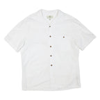 ISLAND SHORES Mens White Cotton Blend Shirt L Relaxed Fit Casual Summer