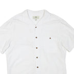 ISLAND SHORES Mens White Cotton Blend Shirt L Relaxed Fit Casual Summer