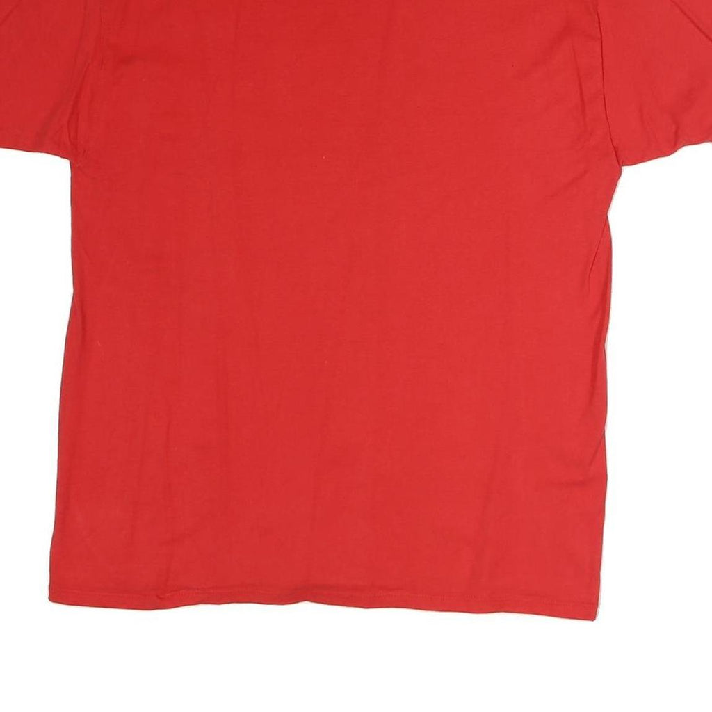 CHAMPION Mens Red USA Graphic T-Shirt L Short Sleeve Crew Neck Cotton