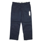 DICKIES Mens Regular Fit Navy Blue Cotton Blend Trousers W40 L32 Workwear Zip