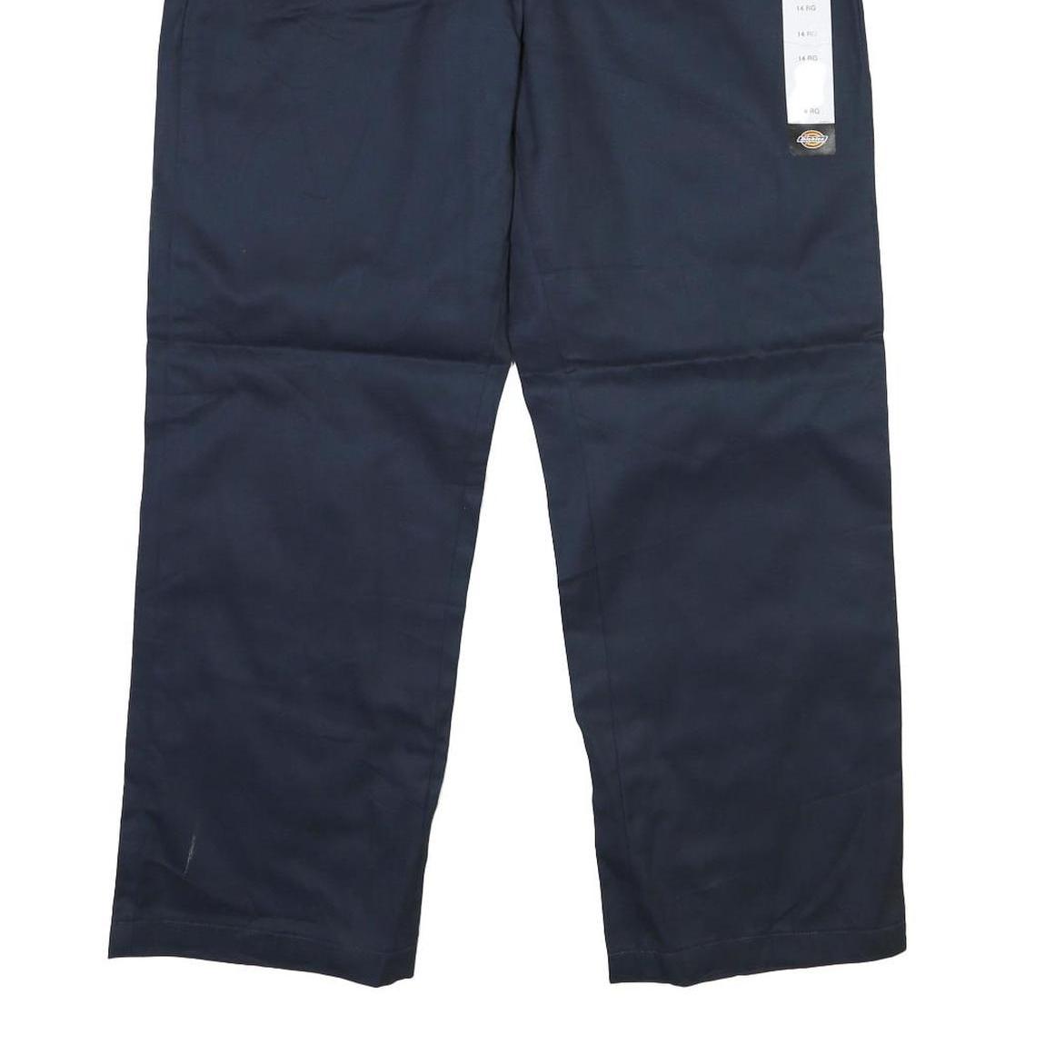 DICKIES Mens Regular Fit Navy Blue Cotton Blend Trousers W40 L32 Workwear Zip