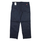 DICKIES Mens Regular Fit Navy Blue Cotton Blend Trousers W40 L32 Workwear Zip